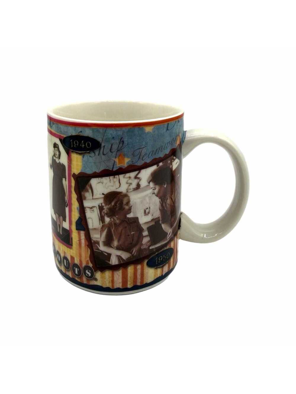 Vintage 1998 Girl Scouts Ceramic Coffee Mug – Historical Imagery